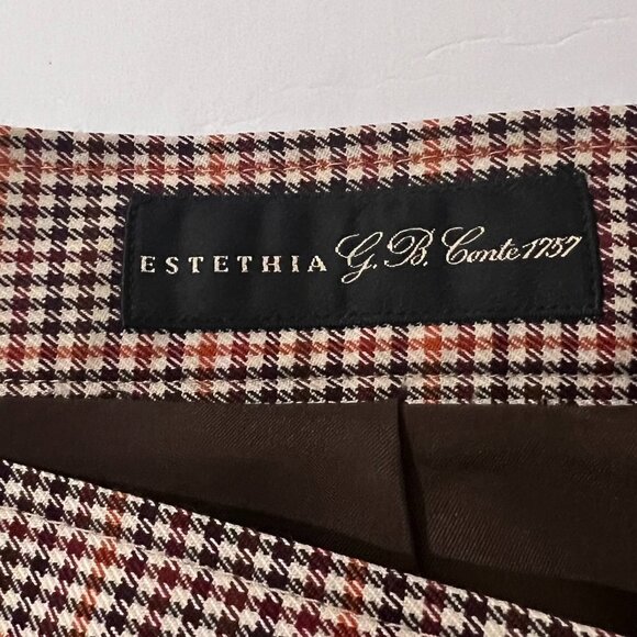 BROOKS BROTHERS Italian Wool Houndstooth Plaid Pleated Estethia Skirt 8 Petite - Picture 10 of 14
